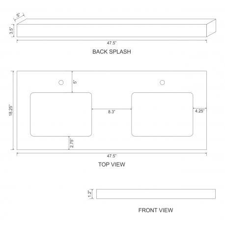American Imaginations AI-1775 Plywood-Veneer Vanity Set In Walnut