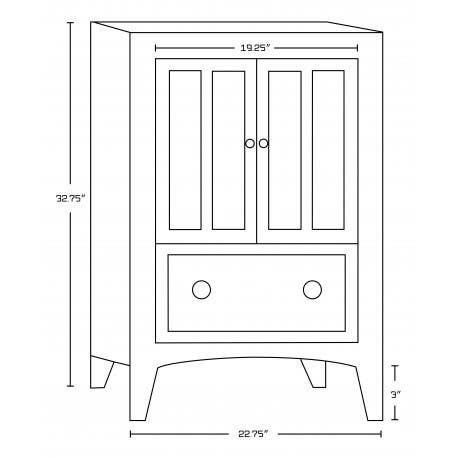 American Imaginations AI-1778 Rectangle Plywood-Veneer Vanity Set In White