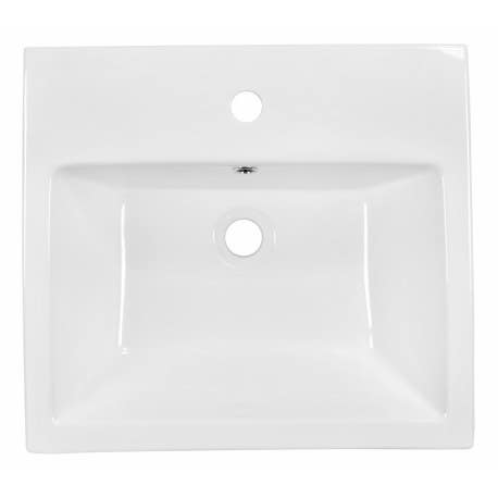 American Imaginations AI-180 Rectangle Vessel In White Color For Single Hole Faucet