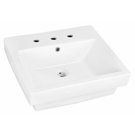 American Imaginations AI-1808 Semi-Recessed Rectangle Vessel In White Color Faucet