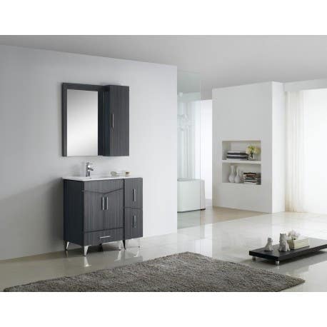 American imaginations AI-1812 Modern Plywood-Melamine Vanity Base Set Only In Dawn Grey