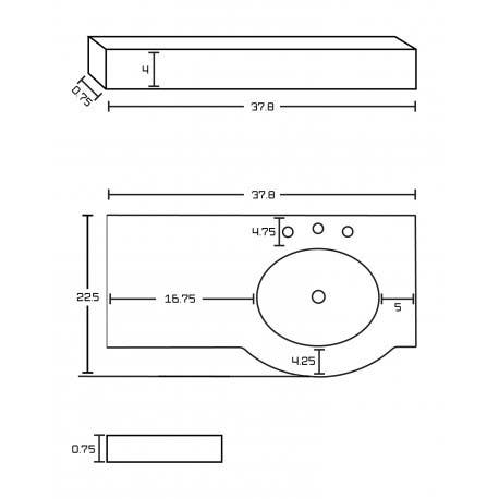 American Imaginations AI-1818 Marble Top In 4-in. o.c. Faucet