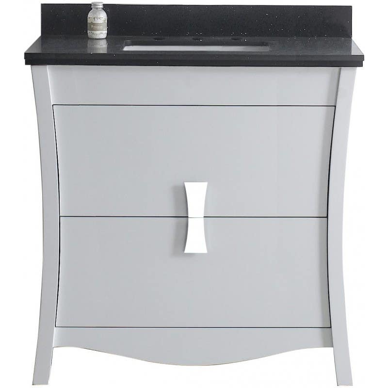 American Imaginations AI-18310 Rectangle Birch Wood-Veneer Vanity Set, Color- White, 4-in. o.c.