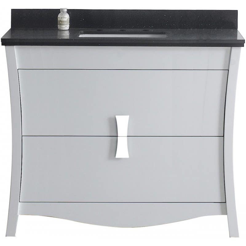 American Imaginations AI-1832 Birch Wood-Veneer Vanity Set In White, Rectangle