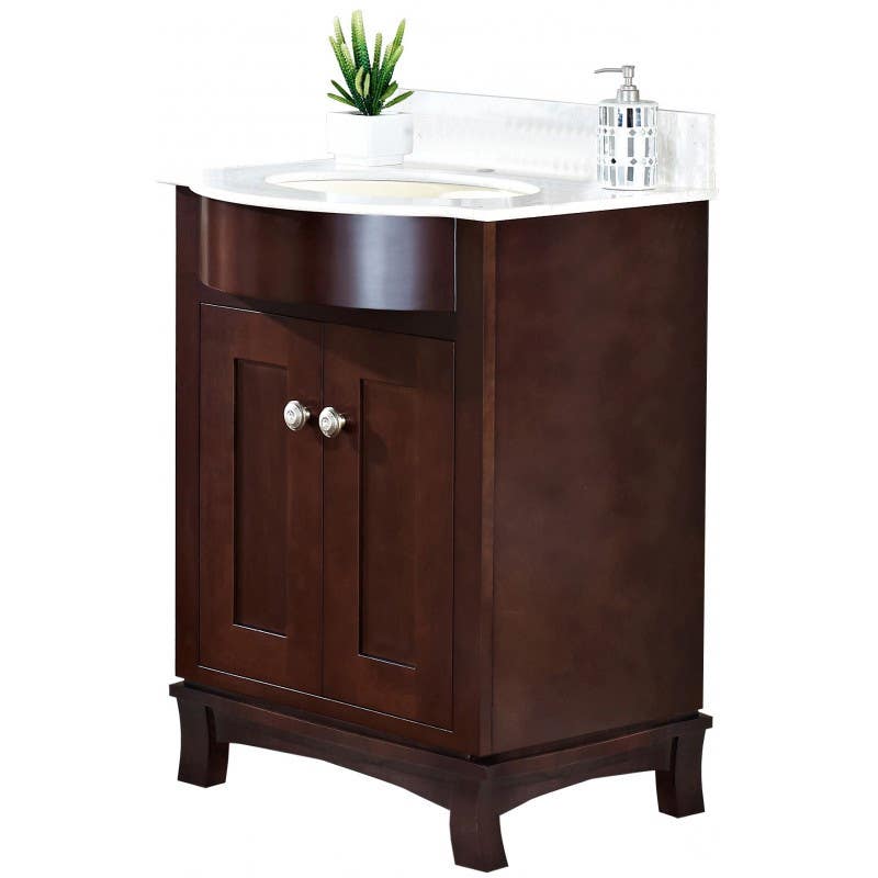 American Imaginations AI-1836 Transitional Style Birch Wood-Veneer Vanity Set In Coffee