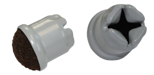 Expanded Technologies 133 1-1/4" Slip-On Floor Savers, Grey Sleeve, (Fits 3/4" to 1-1/8" leg)