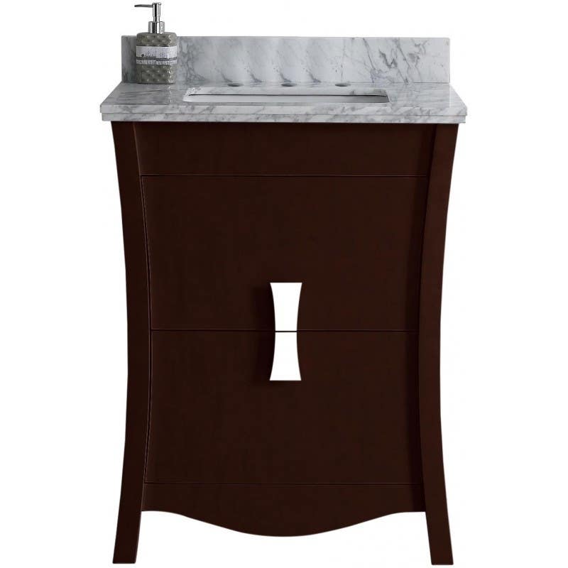 American Imaginations AI-1821 Birch Wood-Veneer Vanity Set In Coffee