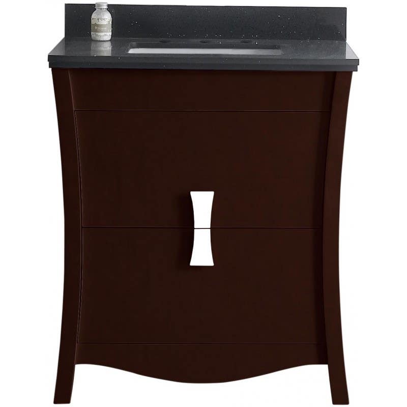 American Imaginations AI-1822 Birch Wood-Veneer Vanity Set In Coffee