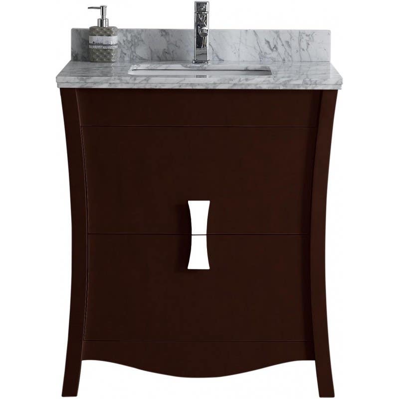 American Imaginations AI-1822 Modern Birch Wood-Veneer Vanity Set In Coffee
