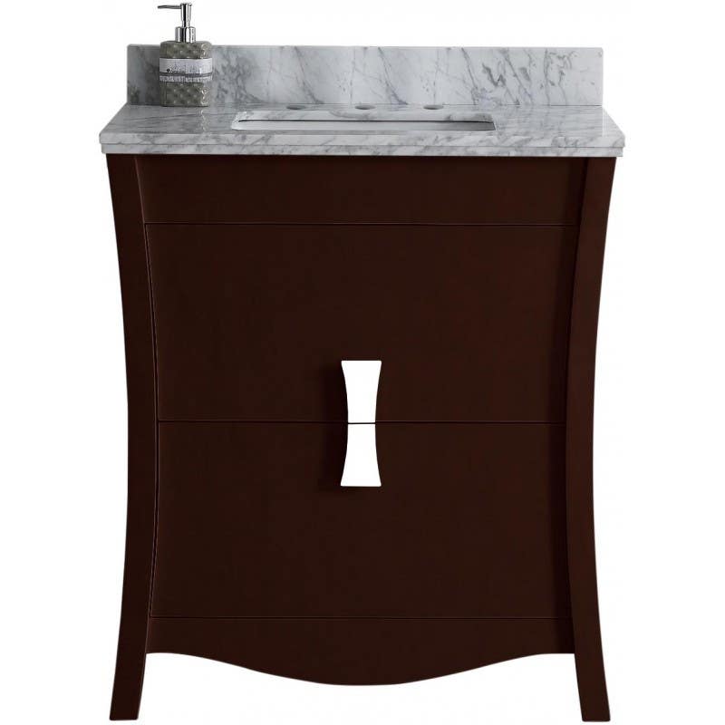 American Imaginations AI-1823 Birch Wood-Veneer Vanity Set In Coffee
