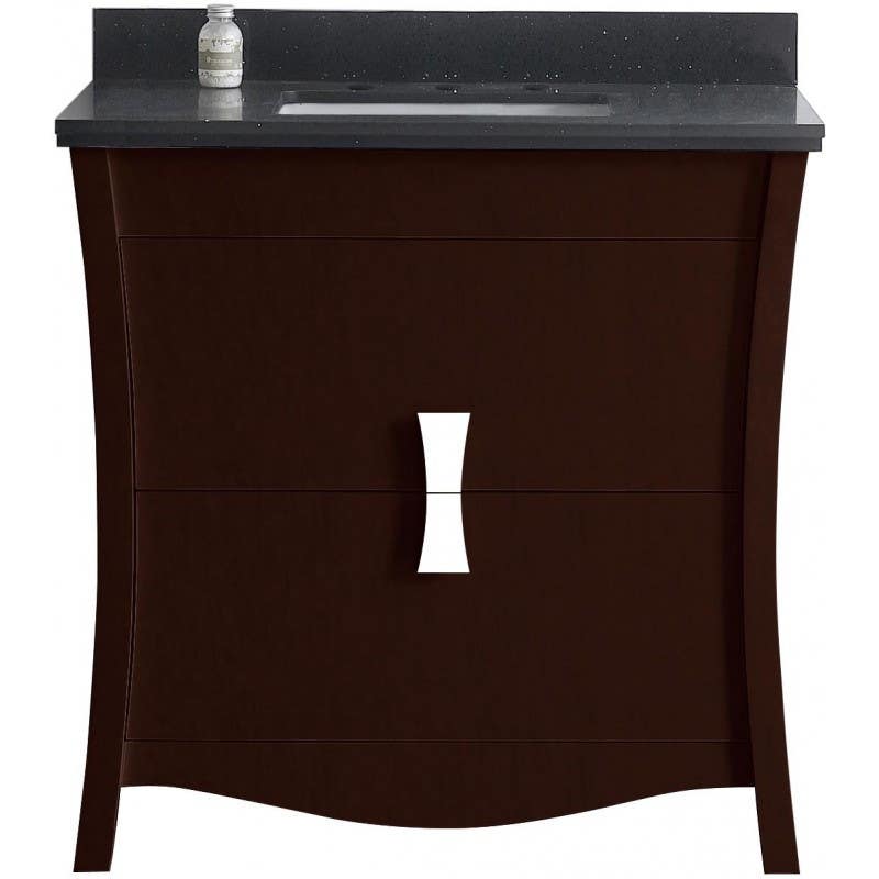 American Imaginations AI-1823 Birch Wood-Veneer Vanity Set In Coffee, Lacquer-Stain
