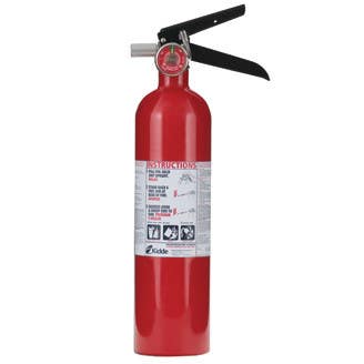 Kidde PRO2.5MP-V Rechargeable Fire Extinguisher w/ Metal Strap Bracket, For Multipurpose Use