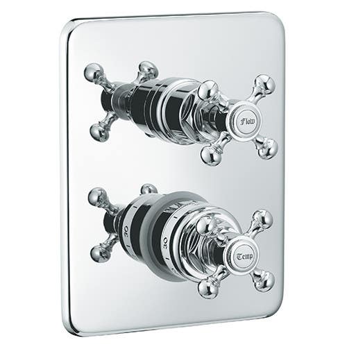 Rain Therapy PS OM-30F1XT/X/R In Wall Thermostatic 3/4" Valve w/ 3 Way Diverter, Cross Handle, 2 Control