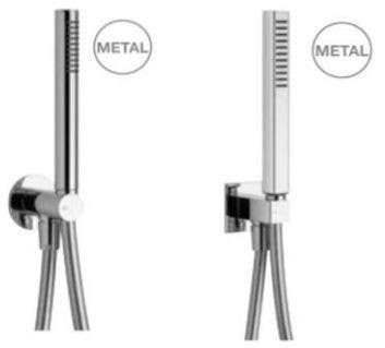 Rain Therapy PS AP-KI 091-001 Combo Angle Valve - Hand Shower Holder w/ 5 Ft Shower Hose, 1" Round Hand Shower