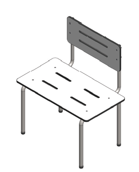 Seachrome SSPC-265148 Portable Free Standing Shower Chair, Finish-Stainless Steel, Cube-7.2
