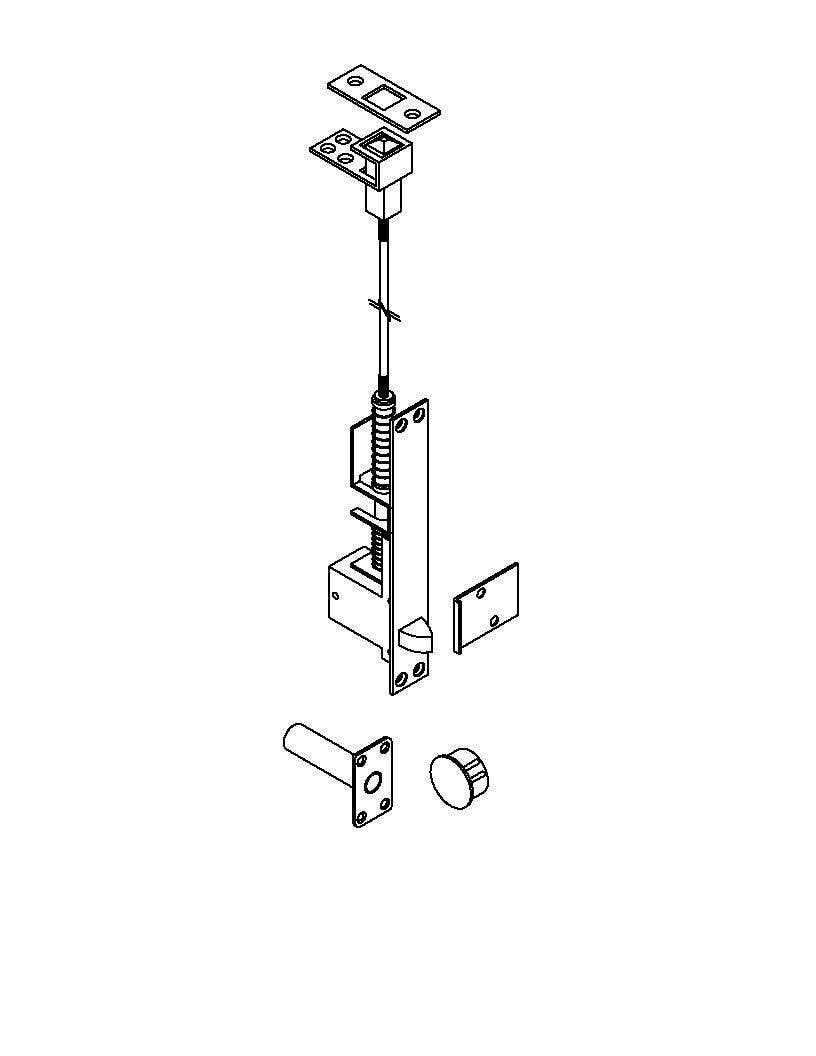 ABH Hardware 1867 Automatic Top Flush Bolt w/ Bottom Fire Bolt