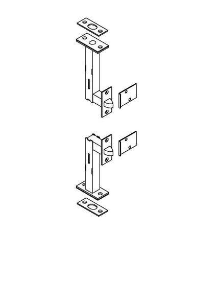 ABH Hardware 1861 Universal Automatic Flush Bolt - Top Bolt only Wood & Metal Door Application