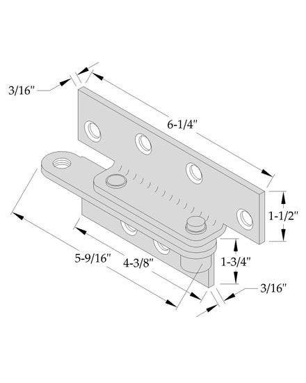 ABH Hardware 923-US2G Reinforcing Pivot, Zinc Plated