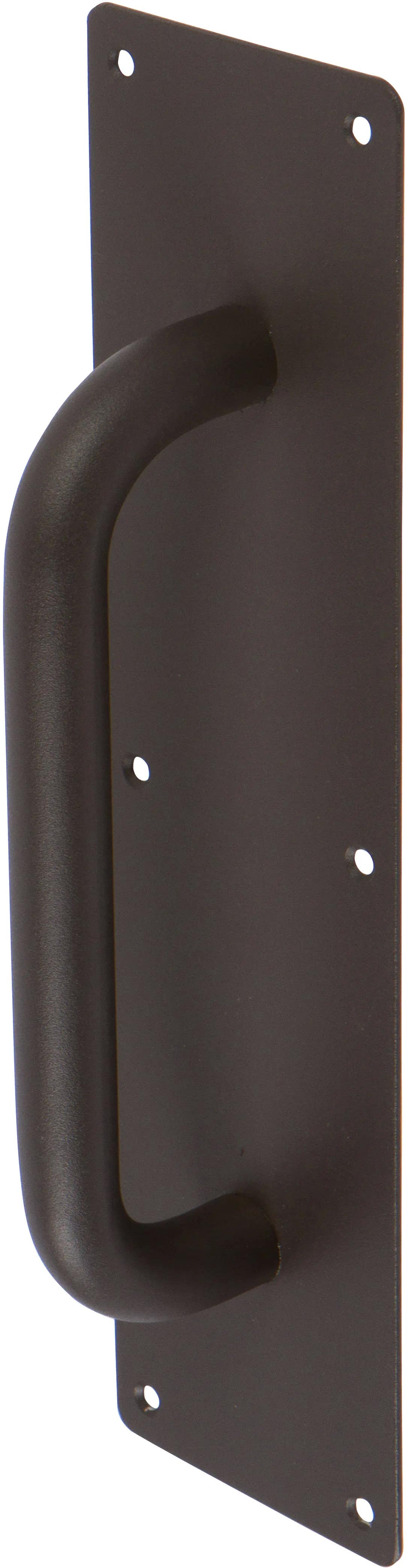 Delaney BD0034 11-3/4" Barn Door Pull Handle - Round Handle with Plate, Matte Black