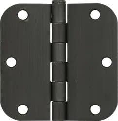 Delaney RH35 3-1/2" x 3-1/2" Bulk Steel Residential Hinges Interior, 5/8" Radius (Pair)