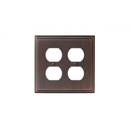 Amerock BP36522 Mulholland Duplex Outlet Wall Plate, 1 Gang