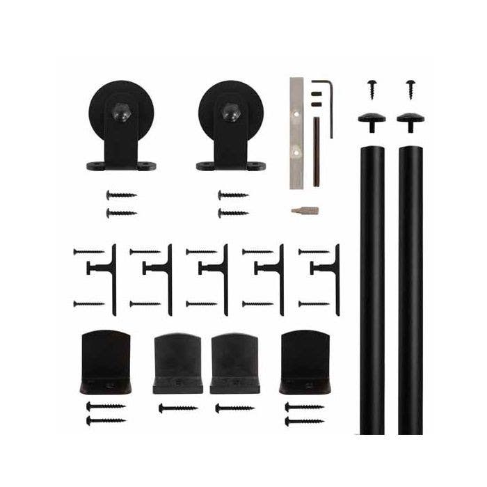 Custom Service Hardware QG.1310.E01.08-6S Top Mount  Black Rolling Door Hardware Kit