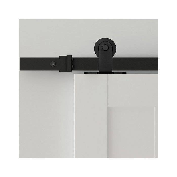 Custom Service Hardware NT.1400.09W.03 78.75" Designer's Collection Flat Rail Hook Strap Rolling Door Hardware Kit, Antique Brass