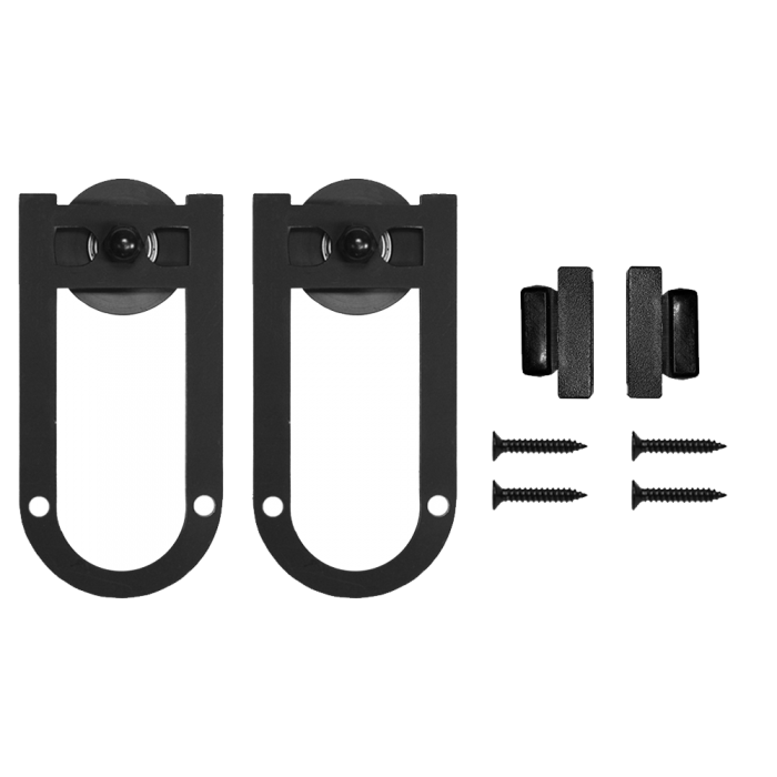 Custom Service Hardware QG.1410.08.08 Quiet Glide Hook Black Rolling Door Hardware Without Rail
