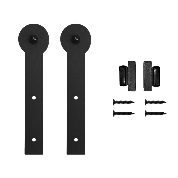 Custom Service Hardware QG.1410.09.08 Quiet Glide Hook Black Rolling Door Hardware Without Rail