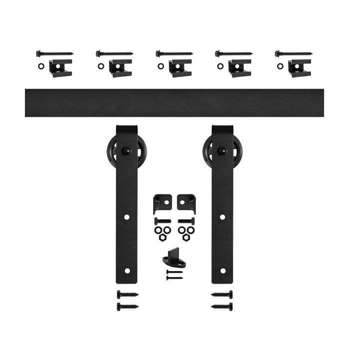 Custom Service Hardware QG.FR1300.HK3.08 Quiet Glide Flat Rail Hook Strap Kit w/3" Roller, Black