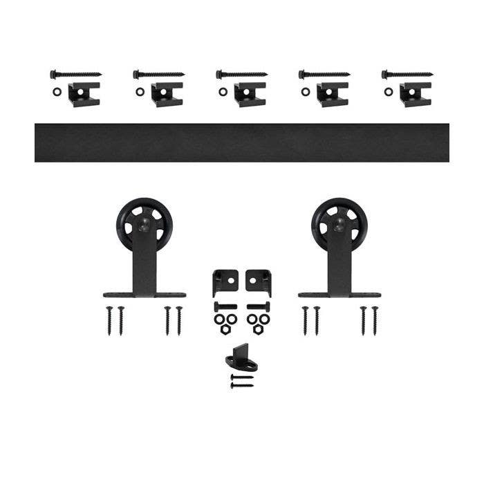 Custom Service Hardware QG.FR1300.TM3.08 Quiet Glide Flat Rail Top Mount Strap Kit w/3" Roller, Black