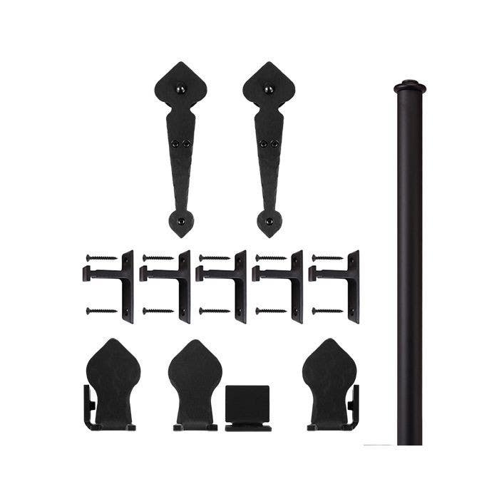 Custom Service Hardware QG.1100.08-NR Spade Hardware Short Bracket Black (No Rail)