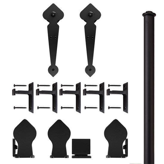 Custom Service Hardware QG.1100.NH.08-NR Spade Non-Hammered Hardware Short Bracket Black (No Rail)