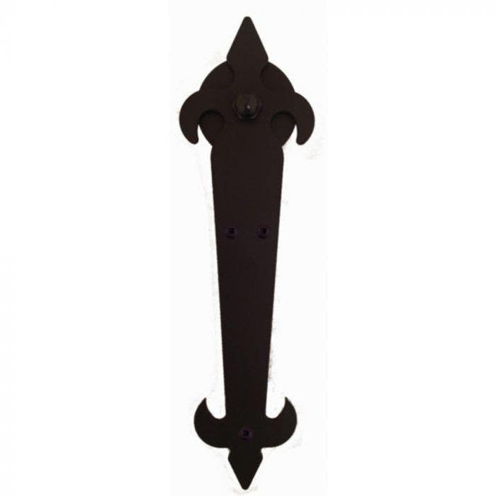 Custom Service Hardware QG.1200.NH.08-NR Fleur-de-Lis Non Hammered Hardware Short Bracket Kit Black(No Rail)