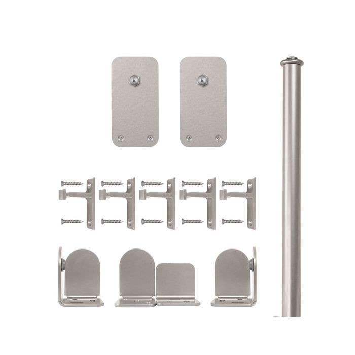 Custom Service Hardware QG.1300.BR.02-NR Basic Rectangle Hardware Short Bracket Kit Satin Nickel(No Rail)