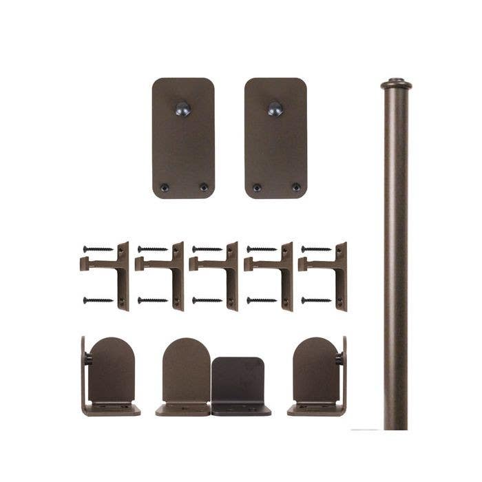 Custom Service Hardware QG.1300.BR.07-NR Basic Rectangle Hardware Short Bracket Kit Oil Rubbed Bronze (No Rail)