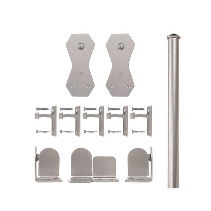Custom Service Hardware QG.1300.C2.02-NR Castle 2 Hardware Short Bracket Kit Satin Nickel