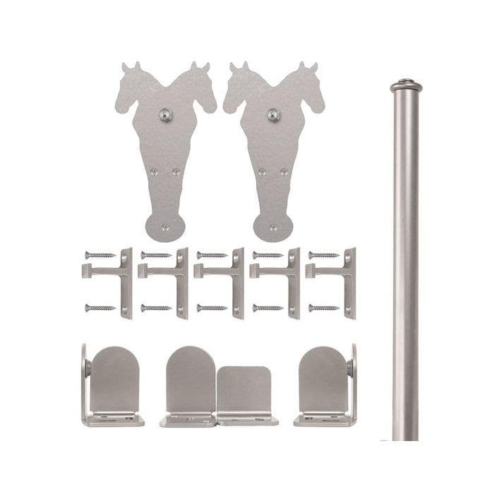 Custom Service Hardware QG.1300.DH.02-NR Double Horse Hardware Short Bracket Kit Satin Nickel