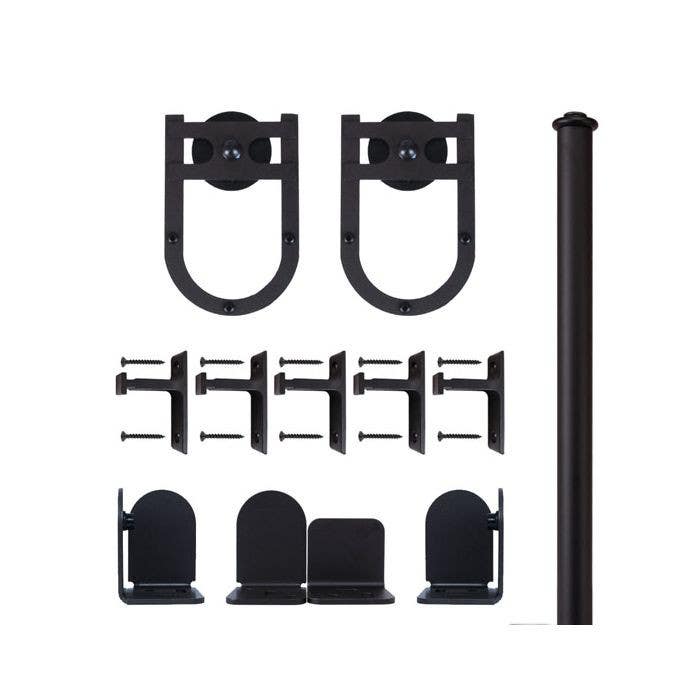 Custom Service Hardware QG.1300.HS.08-NR Horseshoe Hardware Short Bracket Kit Black