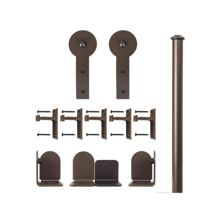 Custom Service Hardware QG.1310.RS.07-NR Round Stick Hardware Short Bracket Kit Oil Rubbed Bronze