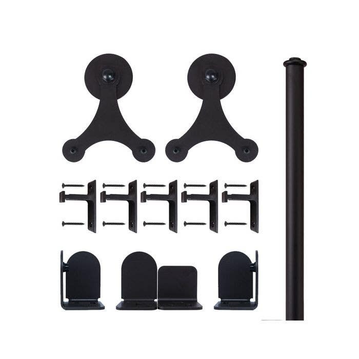 Custom Service Hardware QG.1310.TS.08-NR Tri-Star Hardware Short Bracket Kit Black
