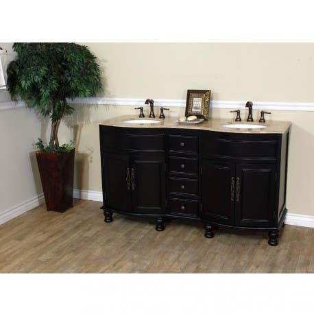 Bellaterra 603316 62 In Double Sink Vanity-Dark Mahogany - 62x22x36"