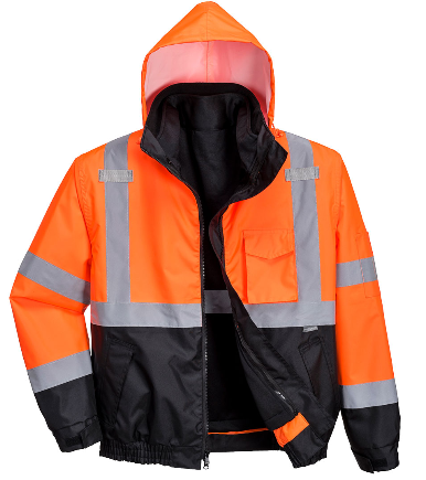 Portwest US365 Hi-Vis 3-in-1 Premium Bomber Jacket, Yellow Black