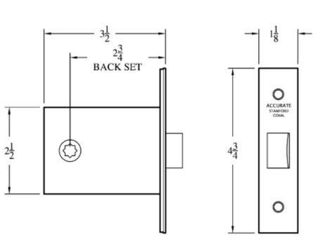 Accurate Lock & Hardware 1000 Passage Knob Latch