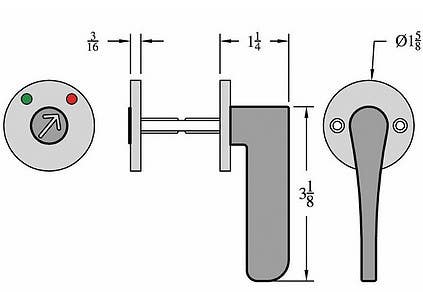 Accurate Lock & Hardware 7200Occ Occupancy Indicator/ADA Through-bolted Combo