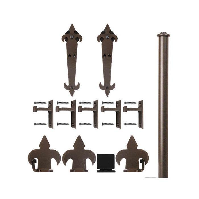 Custom Service Hardware QG.1210. Fleur-de-Lis Hardware Short Bracket Kit
