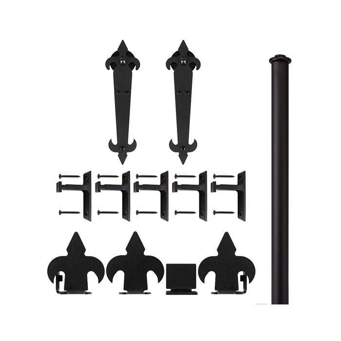 Custom Service Hardware QG.1210.NH. Fleur-de-Lis non-hammered Hardware Short Bracket Kit