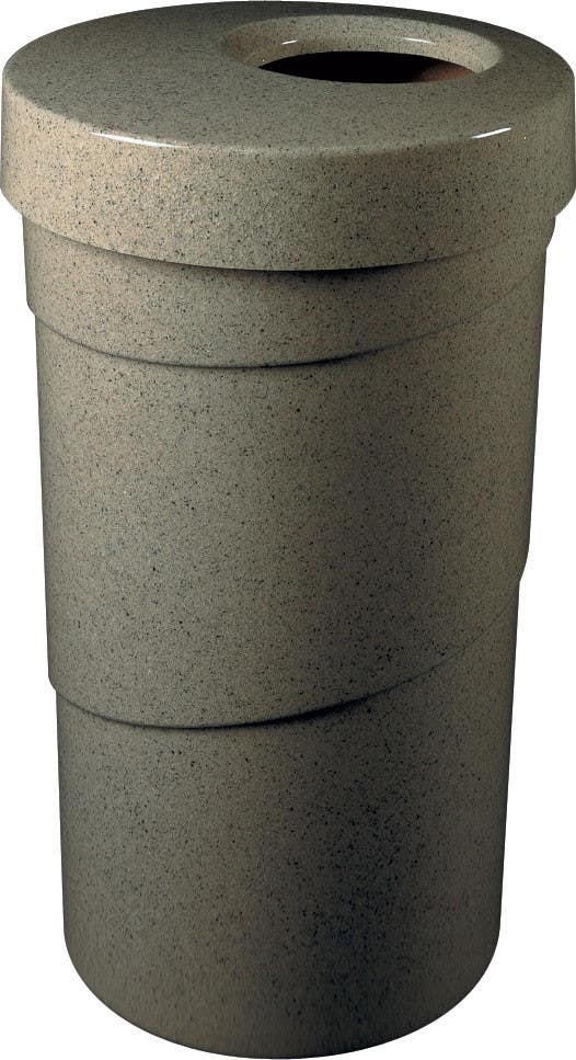 Peter Pepper 1065 Spiral Fiberglass Trash Receptacle PPP Finish