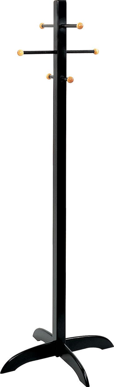 Peter Pepper 2113 Coat Tree W/ 6 Black Wood Arms & Tips