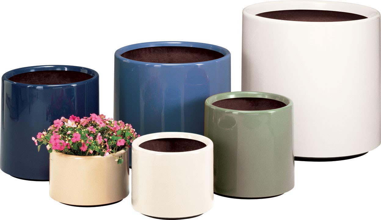 Peter Pepper C Cylindrical Fiberglass Planter PPP Finish